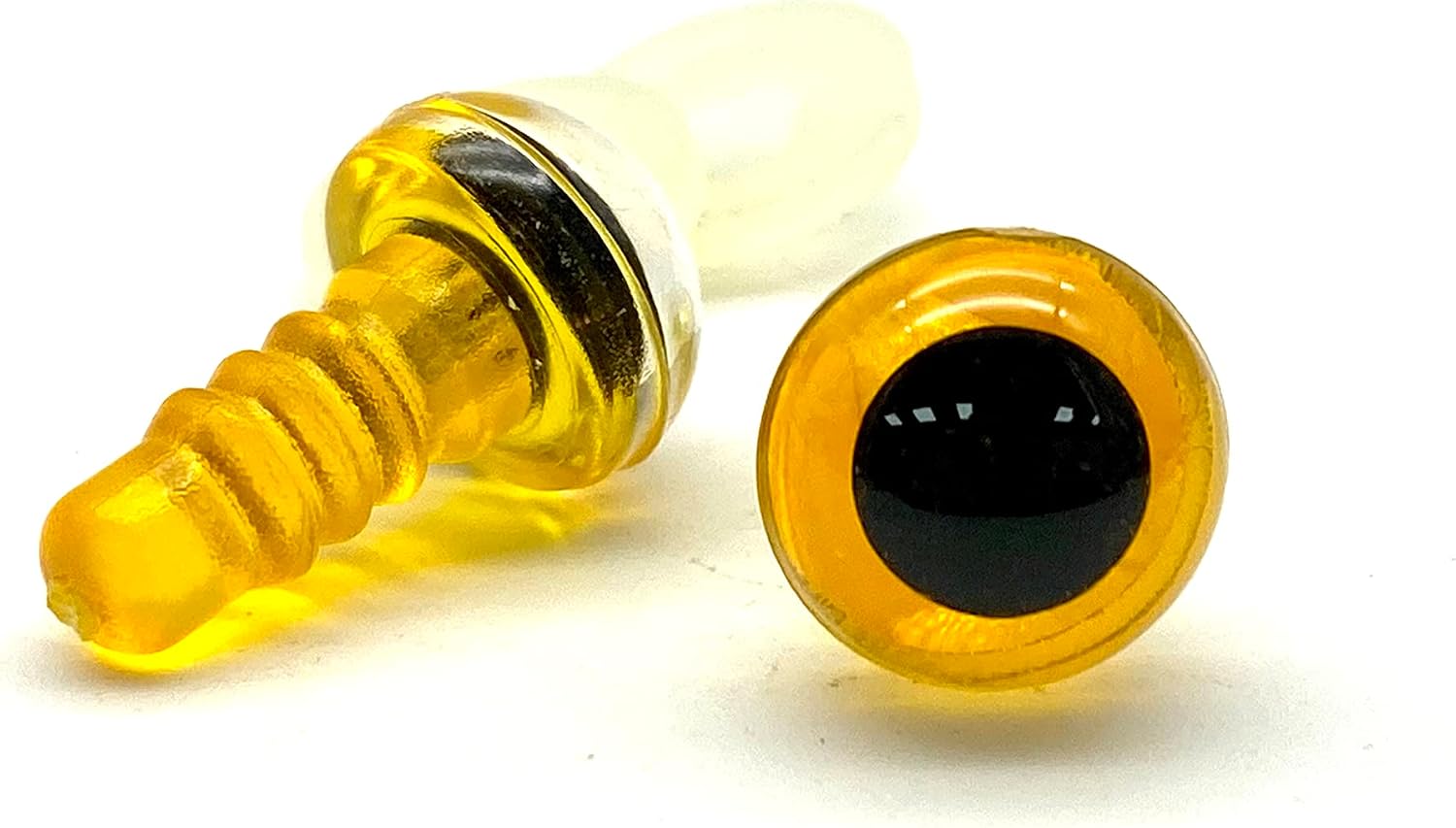 3dancraftit Plastic Safety Eyes with washers 1/2" / 12mm 16 pcs Clear Yellow EA76
