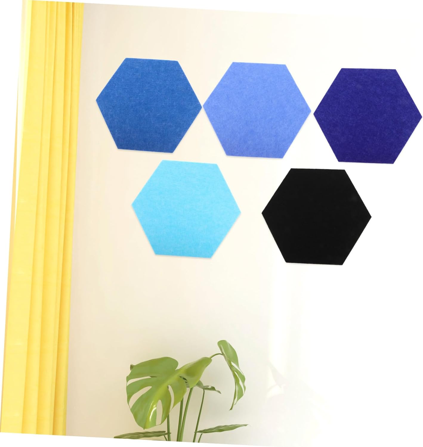 5pcs Decorative Felt Bulletin Board Hexagonal Display Panels for Home Office Classroom Self-Adhesive Notice Boards Easy to Install Protects Walls from Pushpins