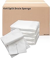 Vista 16 de Vakly Gasa de esponja de drenaje dividido de 4 x 4 estériles de 6 capas [paquete de 50] vendaje absorbente precortado de 4 x 4 pulgadas no tejido