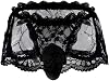 Mens Lace Sexy Underwear, Sissy Pouch Panties Femboy For Men, Low Rise Bow Lingerie Fits 34-42, Sheer Girly