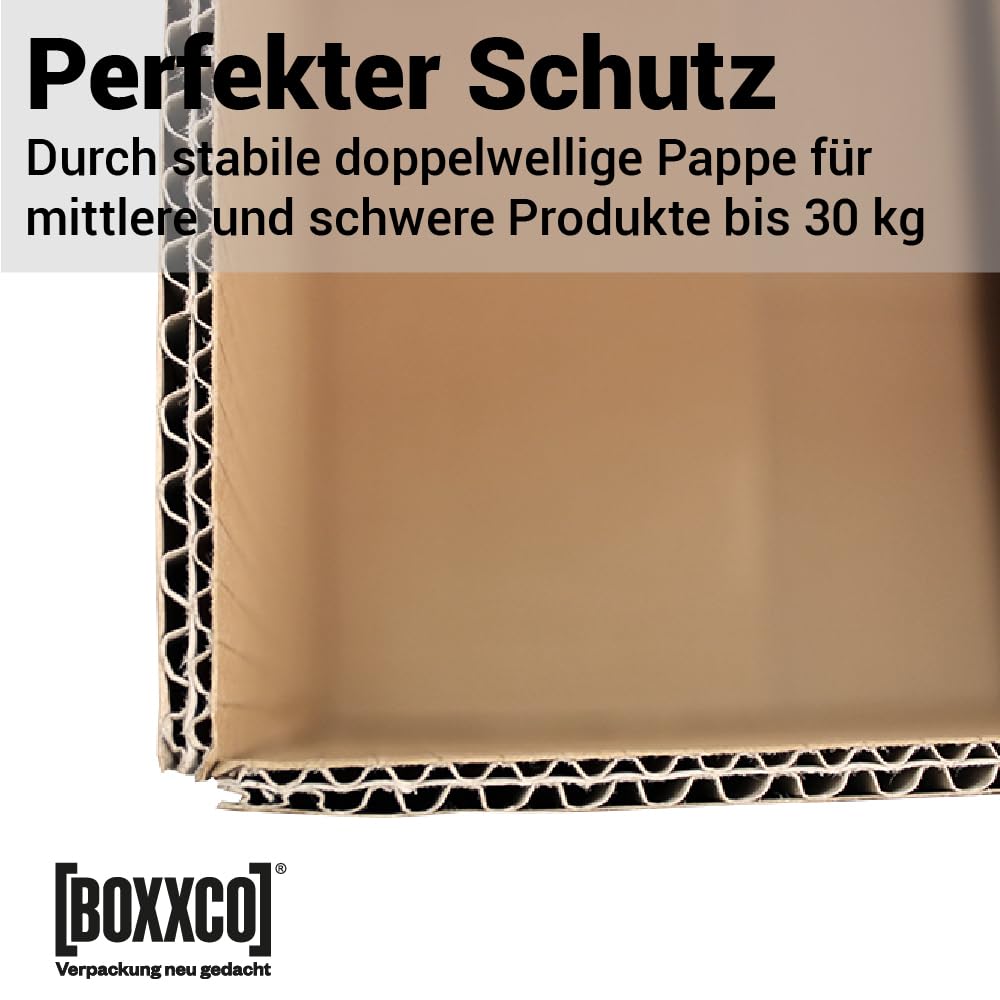 20 Stück Versandkarton 350x250x200 mm 2-wellig - Stabile Faltkartons aus Wellpappe für sicheren Versand bis 10kg - Umweltfreundliche Verpackung für E-Commerce und Logistik