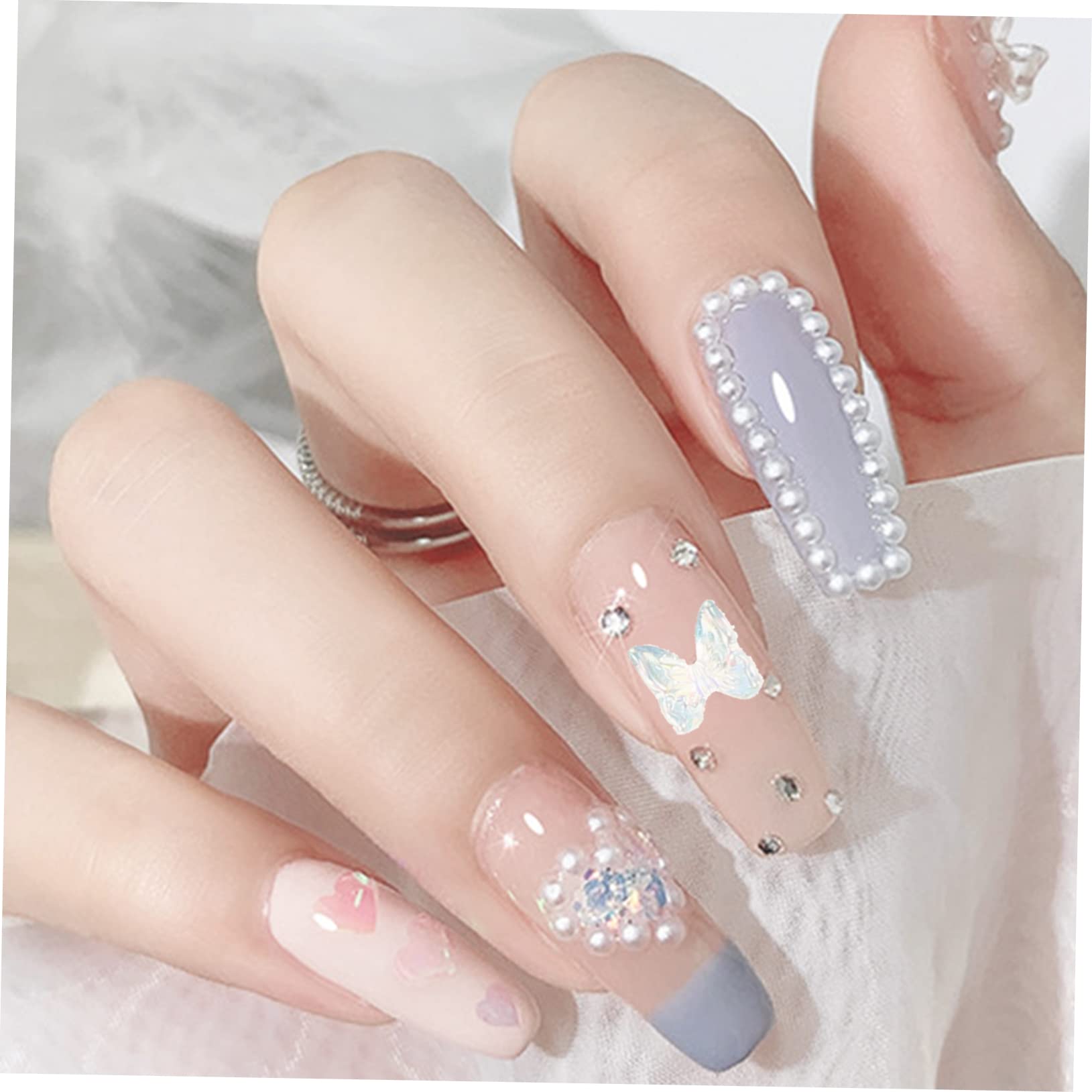 CALLARON 5 Set Charm Per Unghie A Accessori Per Nail Art Decorazioni Manicure Sostituibili Per Unghie Eleganti E Raffinate 2 Scatole*5