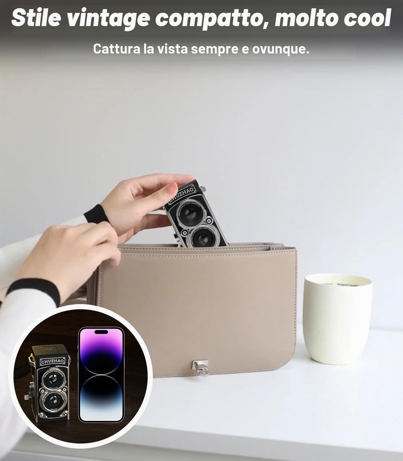 Mini fotocamera digitale retrò, 1080P Full HD, messa a fuoco automatica da 12 megapixel, fotocamera digitale Point and Shoot con scheda di memoria da 16 GB, compatta e squisita per principianti,