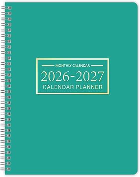 TREES 2026-2027 Monthly Planner, 24-Month Academic Calendar, 8.6" x 11" | January 2026 to December 2027, Spacious Monthly Blocks, Waterproof PVC Cover, No-Bleed Paper, Spiral Bound, Yearly Overview