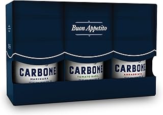 Carbone Fine Food 3-Jar VARIETY PACK of Marinara, Arrabbiata, and Tomato Basil Made with Fresh, Natural Ingredients