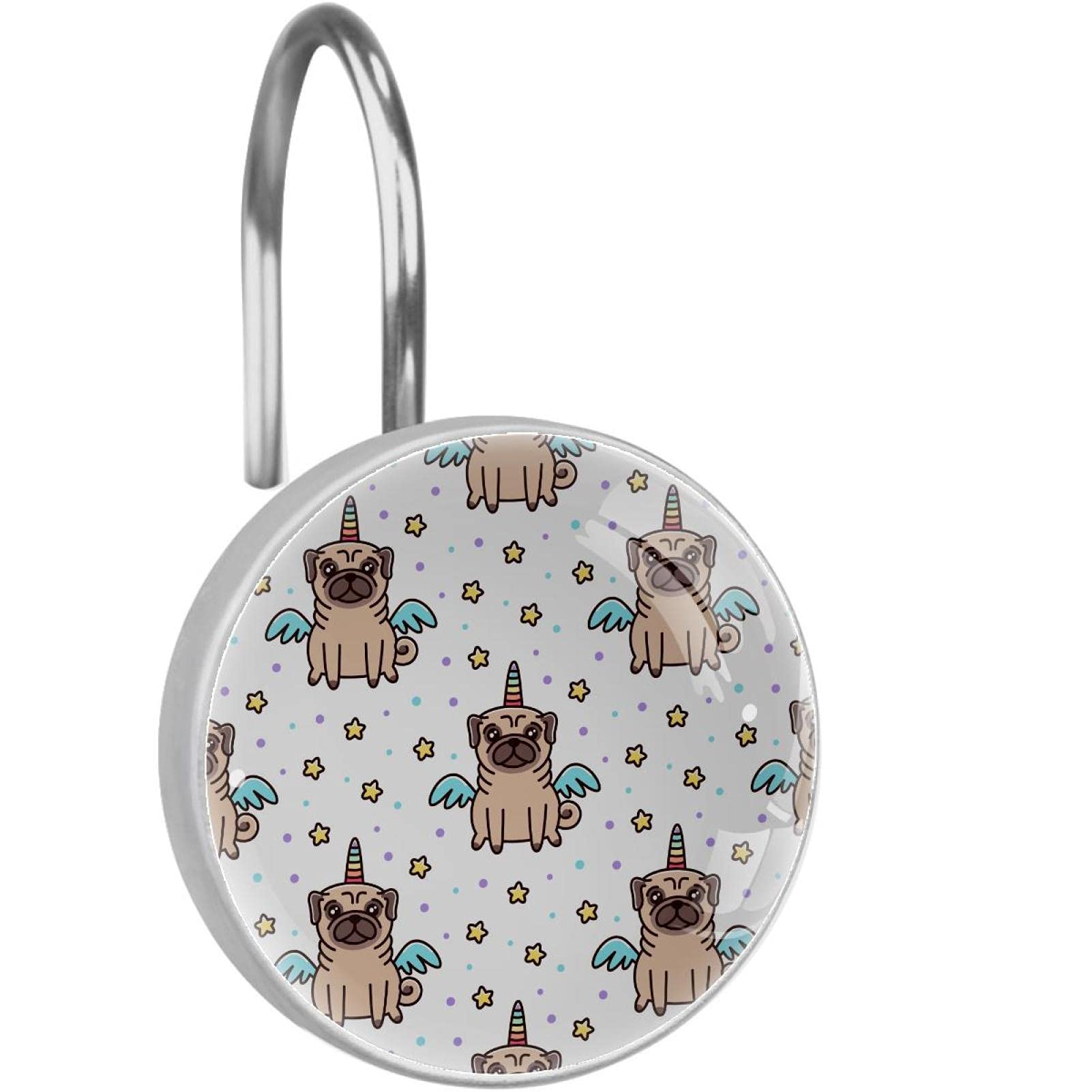 Anneaux de rideau de douche licorne et chien pour illuminer la salle de bain des enfants
