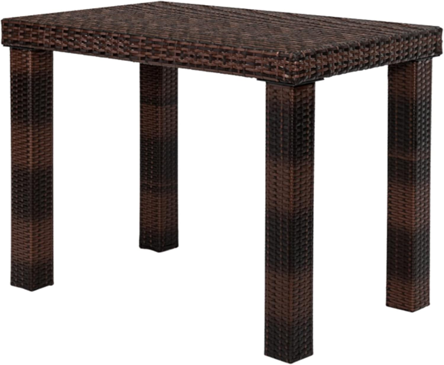 Bar Table Coffee Table Dessert Table Rattan Brown Gradient Color Suitable for Garden Patio Balcony (Table only)
