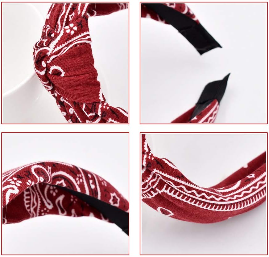 Women's Headbands Boho Hair Band Vintage Elastic Printed Head Wrap Stretchy Moisture Hairband Twisted Cute Hair Accessories (archcashew)… - Image 4