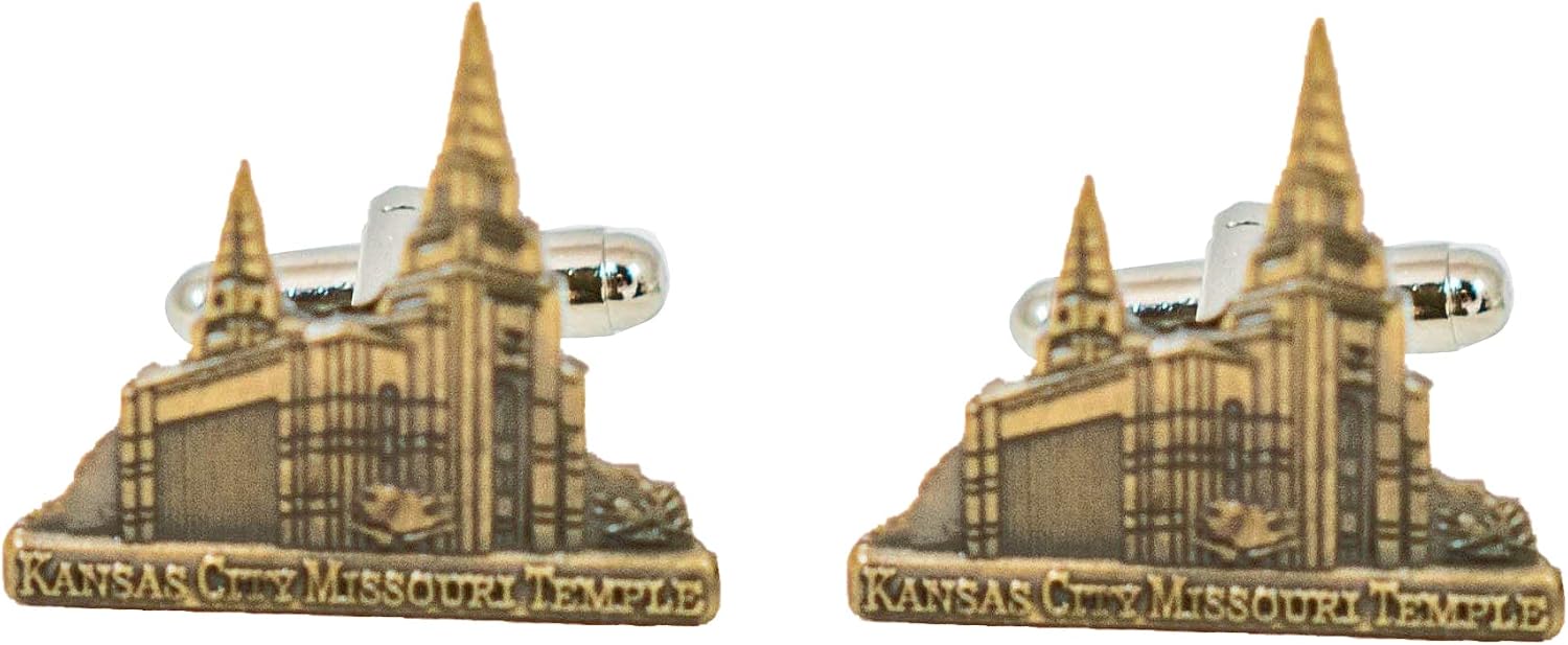 Kansas City Missouri LDS Temple Cufflinks, Lapel Pins, Tie Bars, Earrings, Jewelry and Accessories