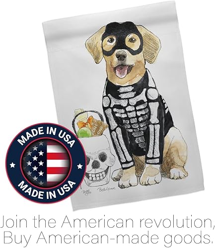 Miniatura 5 de Spooky Skeleton Lab Garden House Flag – Kit Otoño Halloween Bruja Trick or Treat Night Black Cat Season Otoño Calabaza – Cartel decorativo pequeño