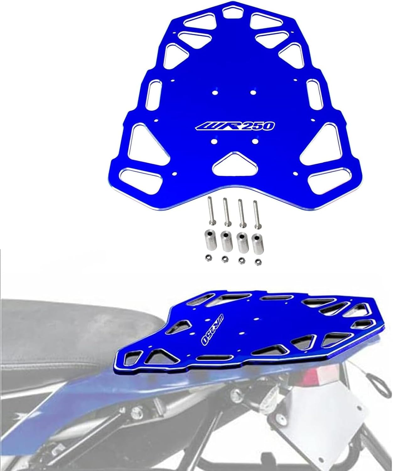 WR250R Luggage Rack Compatible with 2008-2021 WR 250R / 250X Top Rack Rear Luggage Carrier Tail Rack (Blue)