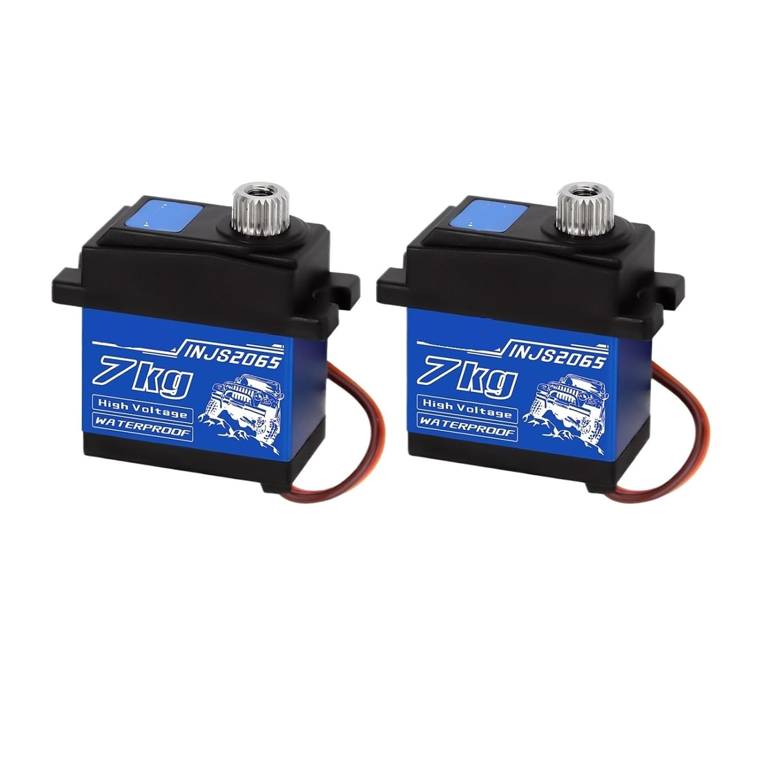 INJS2065 7KG 2065 Digital Servo Waterproof High Voltage Sub-Micro Servo Suitable for 1/10 RC Crawler Vehicle(2 pcs)