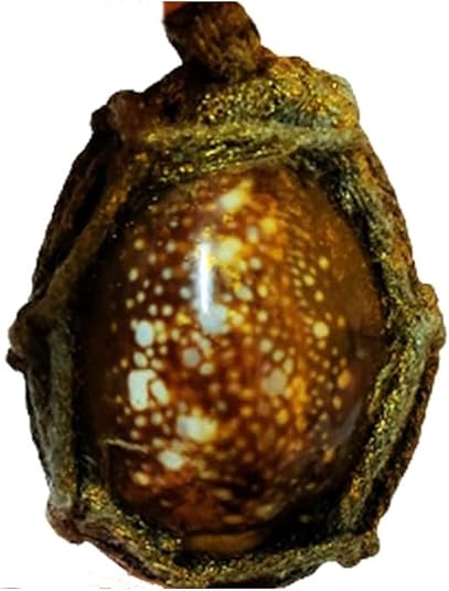 Magic Amulet Bia Kae Shell Embed Takrud & Pha Yant