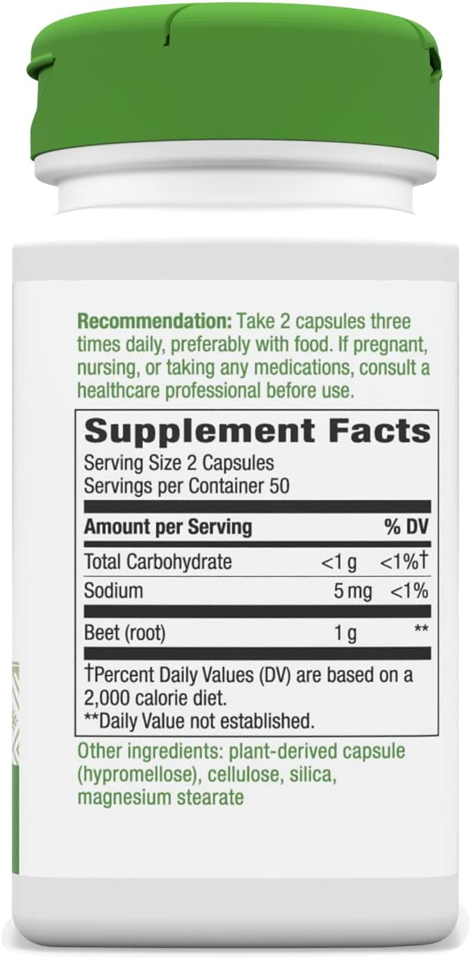 Nature's Way Beet Root, 1,000 mg per serving, 100 Vegetarian Capsules