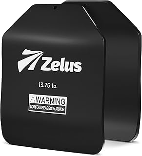 ZELUS Weighted Vest Plates, 5.75/8.75/13.75LB Pairs Curved Weight Vest Plates for Workout, Steel Tactical Weight Plates fo...