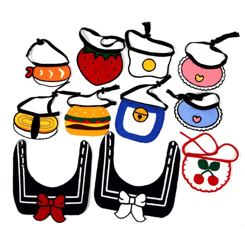 DULING Dog saliva towel, cat bib, pet bib bib, suitable for: bibs for small and medium-sized dogs and cats, dingdong cats, size S