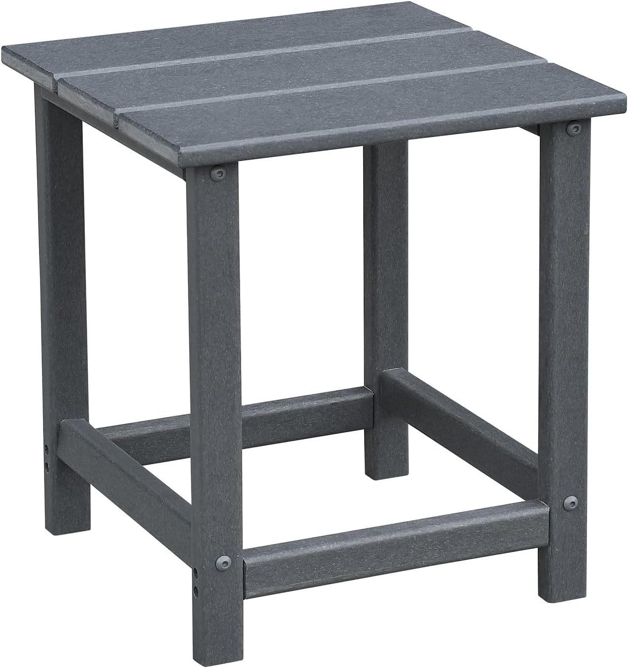 Skypatio Adirondack Chair Set of 2 with Side Table, All-Weather Patio Fire Pit Chairs High-Density Polyethylene Adirondack Chairs for Porch, Balcony, Deck, Lawn, Backyard, Grey