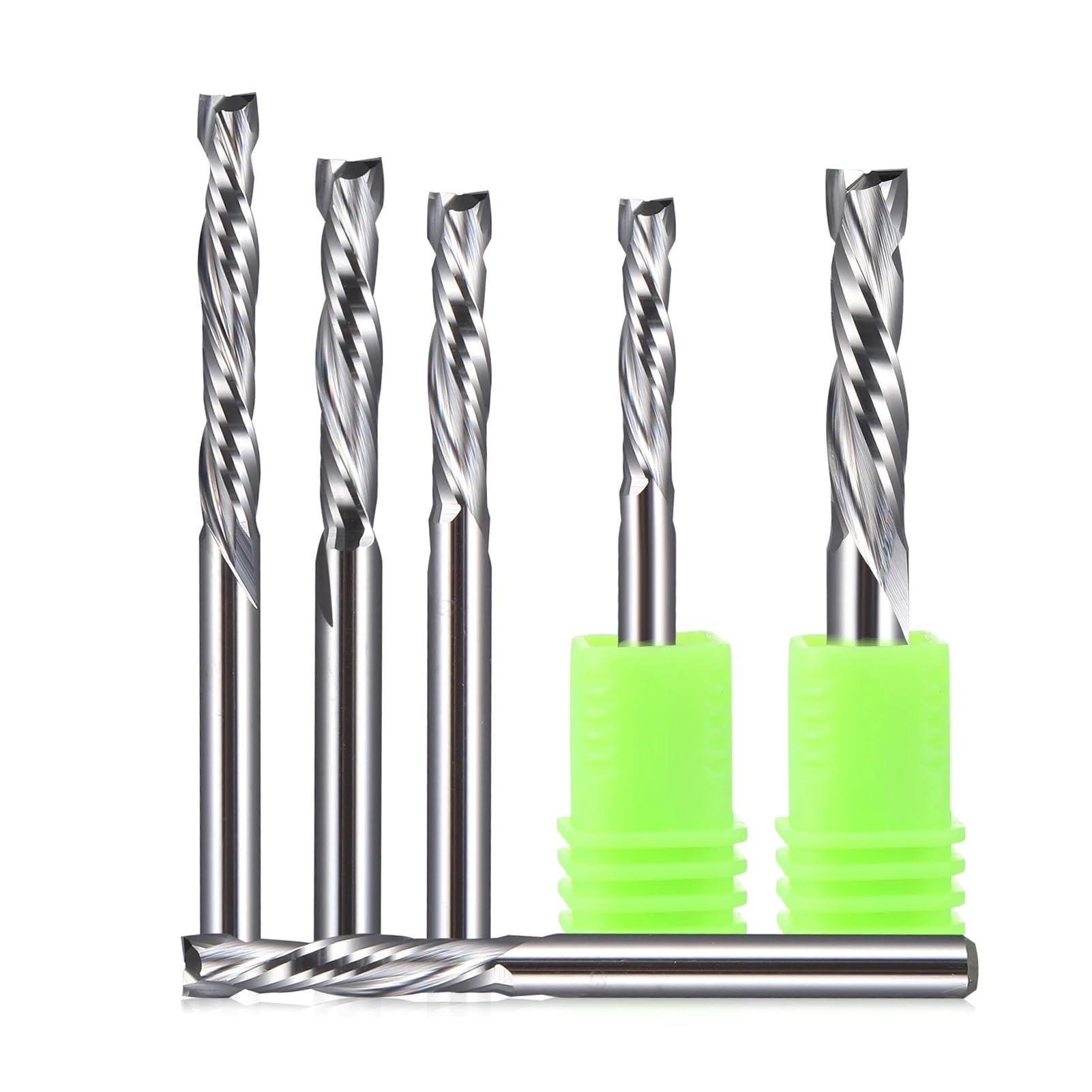 5 uds corte arriba abajo 5X22MM AAA enrutador CNC de carburo sólido fresa de compresión extremo de tungsteno de madera herramienta de corte de fresado