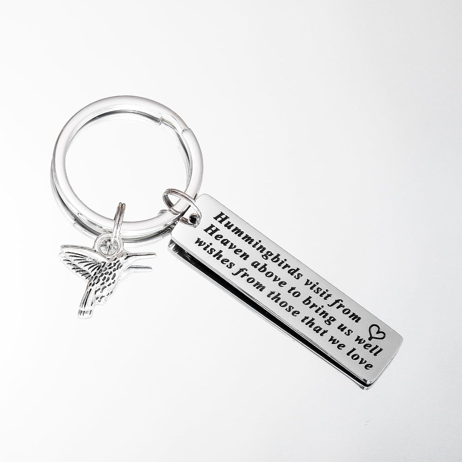 Kivosliviz Hummingbird Keychain Memorial Keychain Jewelry Sympathy Gift for Loss of Loved One Keychain