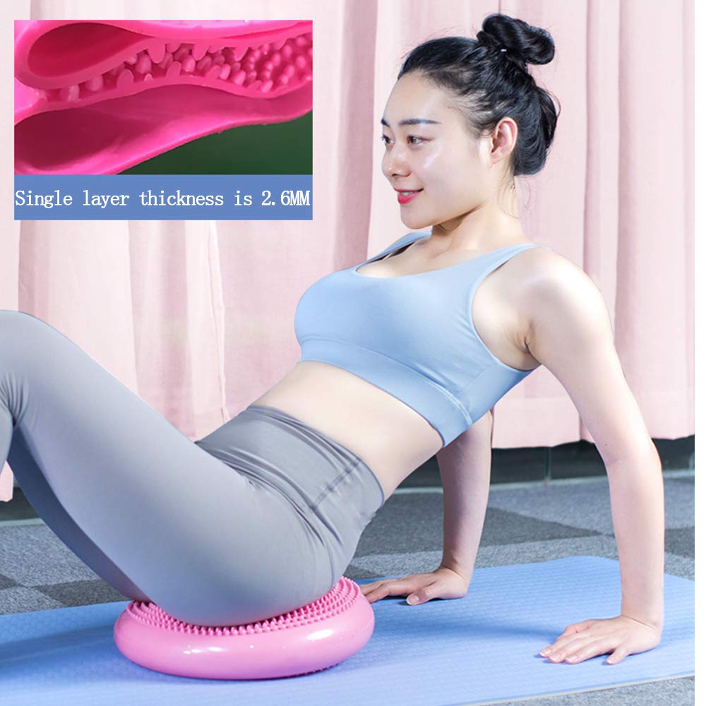 Cuscino Propriocettivo,Gonfiabile Stabilità All'aria (34CM), Esercizio Di Allenamento Fitness, Riabilitazione, Allenatore Postura, Allevia Il Mal Di Schiena,E