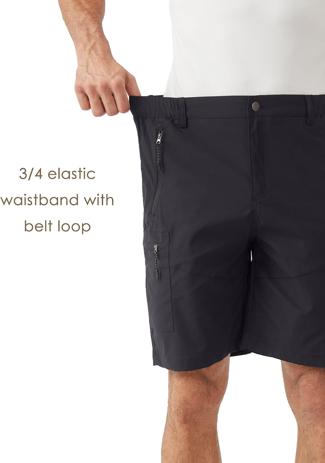 COEVALS CLUB Men's Hiking Cargo Shorts Lightweight Quick Dry Stretch Outdoor Shorts with 5 Zipper Pockets for Walking Camping