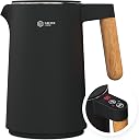 BALTER Electric Kettle with Temperature control, 113 °F – 212 °F, Tea pot, Stainless steel, double wall water kettle, BPA-free, 1.5 L, Black