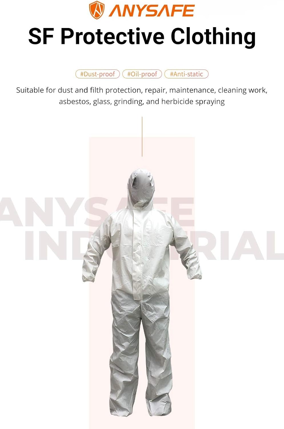 ANYSAFE [2 Packs] Disposable SMS Coverall Suit I Heavy Duty Paints I Spray painting I Excellent Spray Repellency (Large) : Tools & Home Improvement
