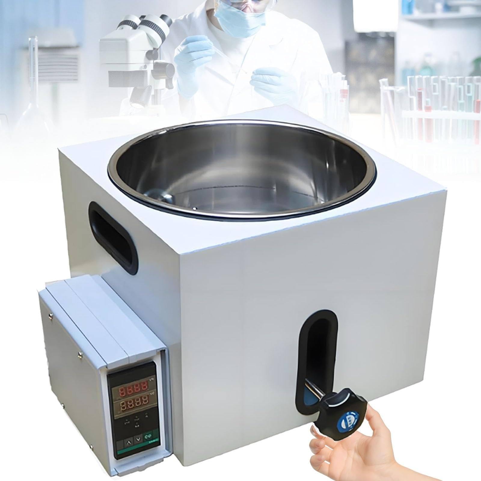 Baño María termostático Digital de Laboratorio, Tanque Interior de Acero Inoxidable con Pantalla Digital, Equipo de Laboratorio de baño María, 2 L/3 L/5 L, incrementos de ±1 ℃ 5L