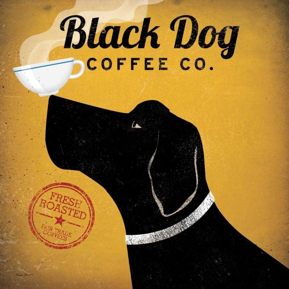 ArtDirect Black Dog Coffee Co 15x15 Gallery Wrapped Canvas Museum Art by Fowler, Ryan