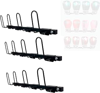Boxing Glove Storage Rack Wall Mount, Drying Rack, Storage Garage Organizer, Display Stand Organizer for Gym Training Facility, 3-Pcs Set