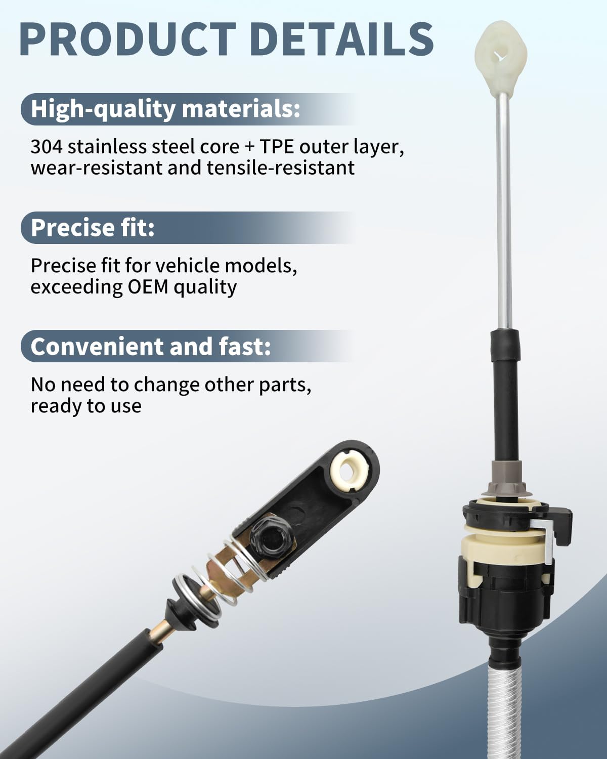 Shift Control Cable Fit for Dodge Durango Jeep Grand Cherokee 2011 2012 2013, Gearshift Cable Replace 52124783AB 52124783AC