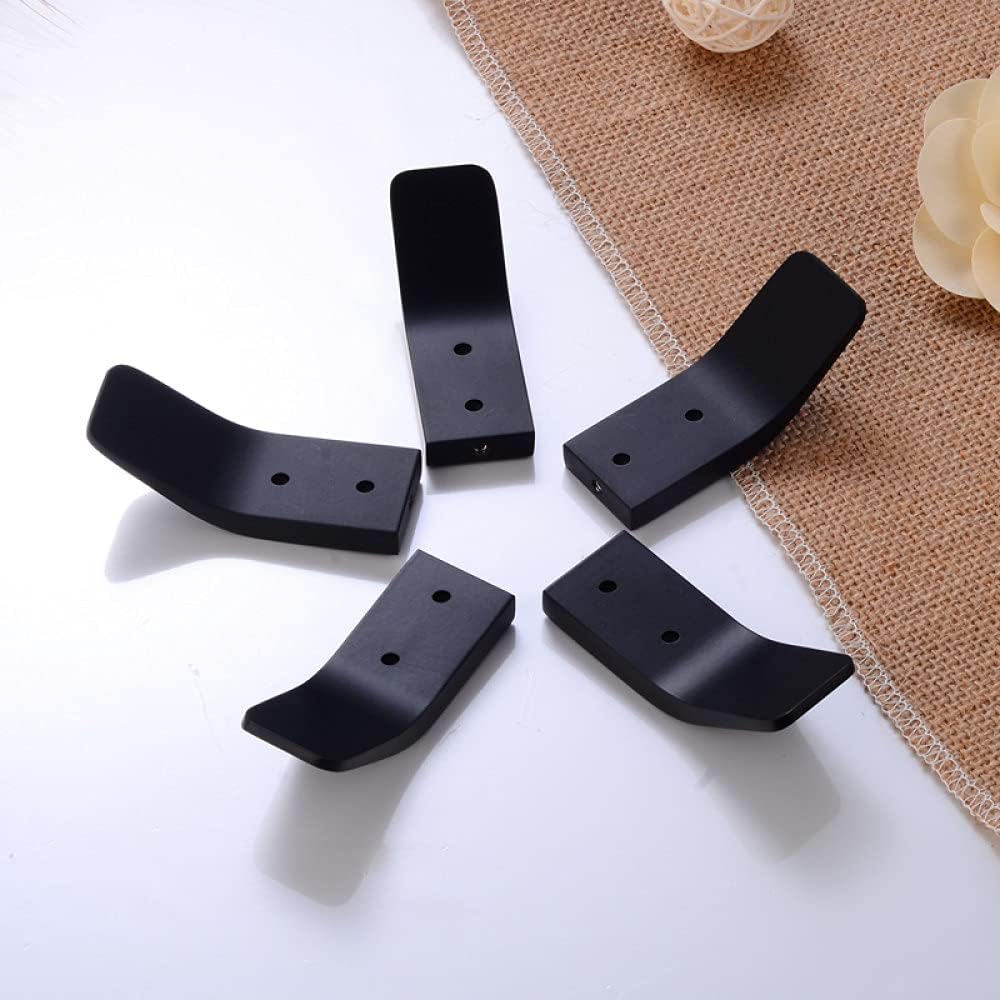 Aluminum Painted Hook Robe Hooks Clothes Hook Wall Mounted Clothes Hanger Door Hook 4 Pieces Black A