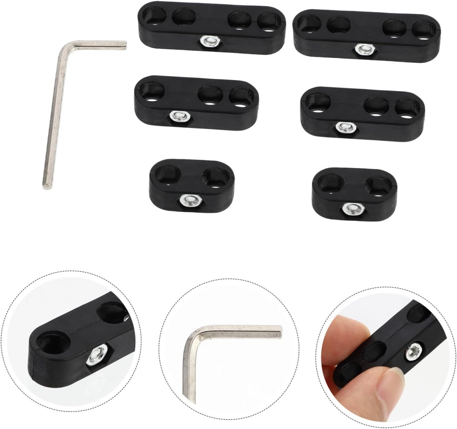 Spark Plug Wire Separators Kit Abs Auto Wire Management Clamp Ignition Cable Holder Divider for Engine Looms Black