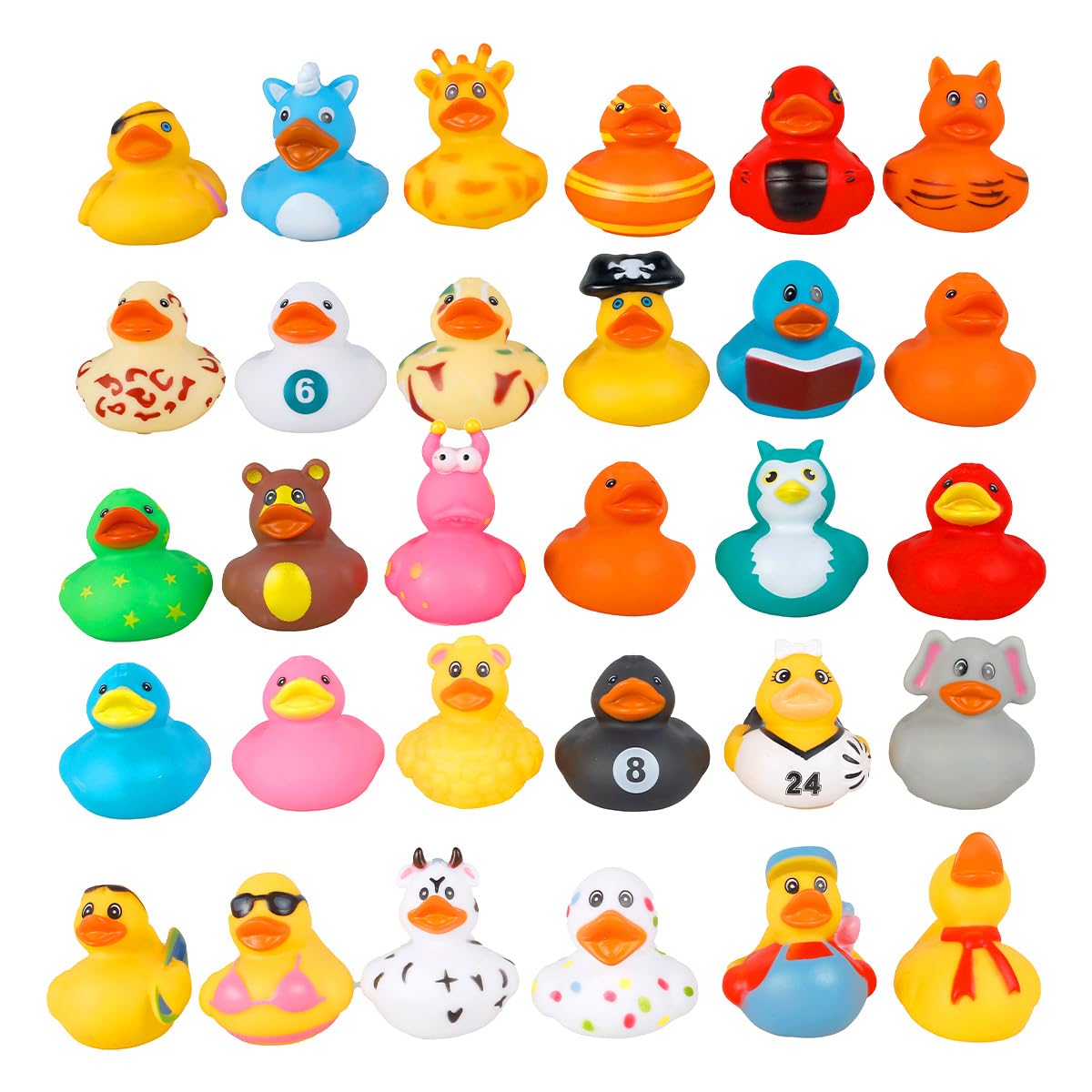 50 Pcs Rubber Duck Toy, Assorted Ducks for Kids, Cute Duck Bath Tub Pool Toys, Mini Rubber Duckie Toys for Party Favors Birthdays Carnival Supplies Graduation Party Supplies (50PCS)