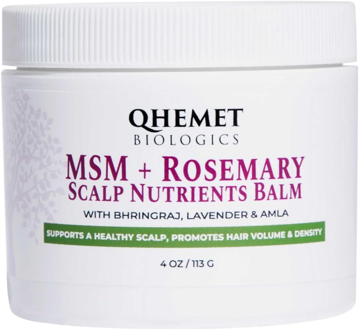 MSM + Rosemary Scalp Nutrients Balm | Food for Hair Growth | MSM, Rosemary, Bhringraj, Castor Oil & Coconut Oil | For Dry Scalp, Thinning & Slow Growth | Vegan (4 oz)