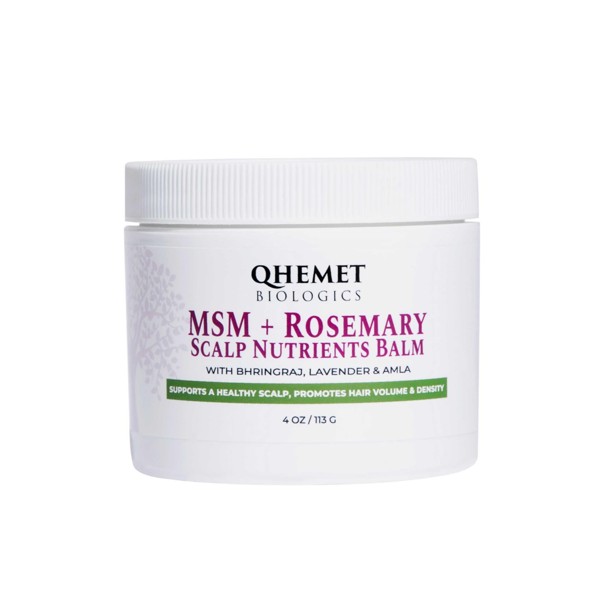 MSM + Rosemary Scalp Nutrients Balm | Scalp Food for Hair Growth | MSM, Rosemary, Bhringraj, Castor Oil & Coconut Oil | For Dry Scalp, Thinning & Slow Growth | Vegan (4 oz)