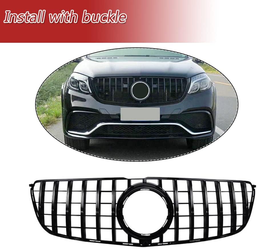Front Hood Kidney Grill for Mercedes-Benz GLS Series X166 2016-2019 GLS350d GLS450 GLS500 GLS550 GLS63 Gloss Black Front Bumper Grille Factory Outlet