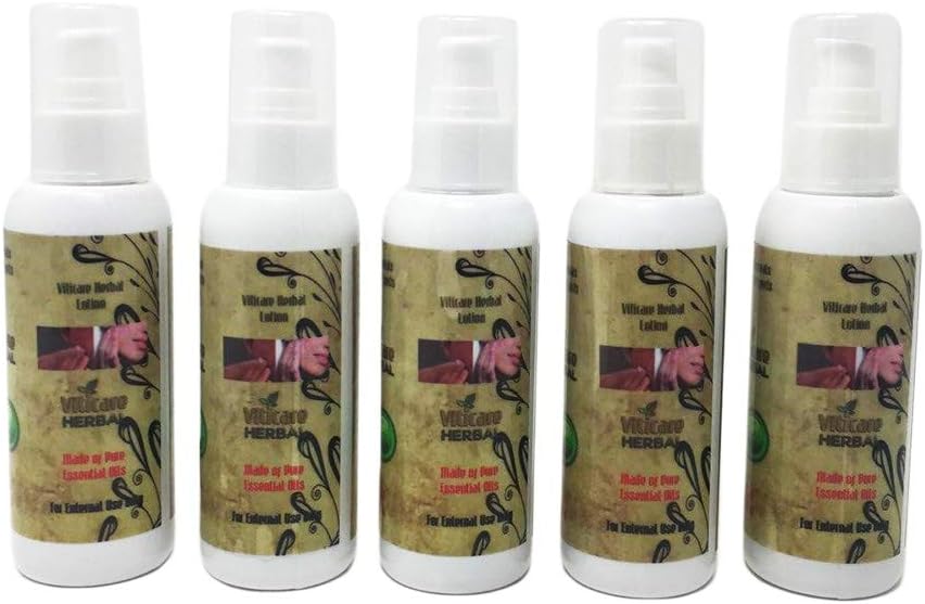 All Natural and Herbal Lotion for Vitiligo Treatment, Repigmentation, Leukoderma by Viticare Herbal, (5 Pack - 25.35 OZ - 750 ml)