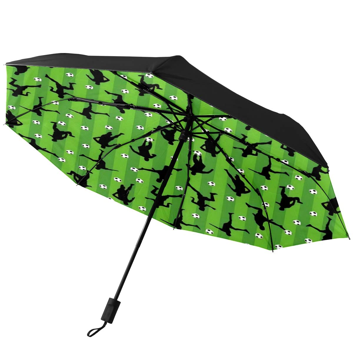 CLAYU Automatic Folding Umbrella,Football Waterproof Compact Sun & Rain Travel Umbrellas