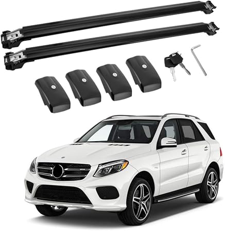 Amazon Motorfansclub ルーフラッククロスバー メルセデス ベンツ W166 M Ml250 Ml500 Ml350 Ml550 Gle 2013 2018 クロスバー 荷物ラック アルミニウム バー 車 バイク