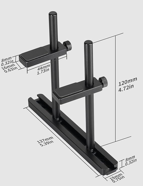upHere Graphics Card GPU Support Bracket Aluminum Dual Brace Holder for Heavy GPUs with Adjustable Height (Black, 128mm / 5.04in )