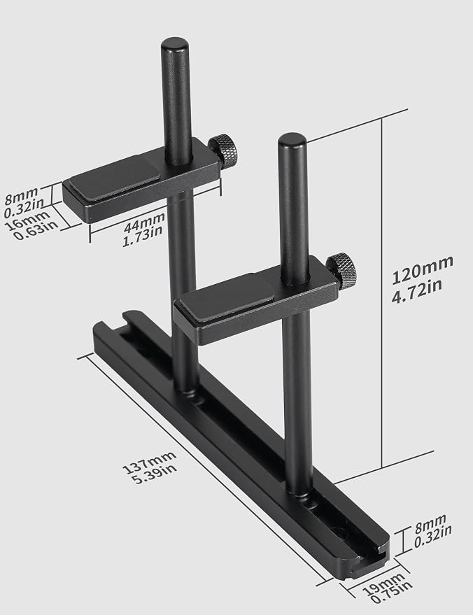 Soporte para GPU de aluminio ajustable dual 128mm negro miniatura 2
