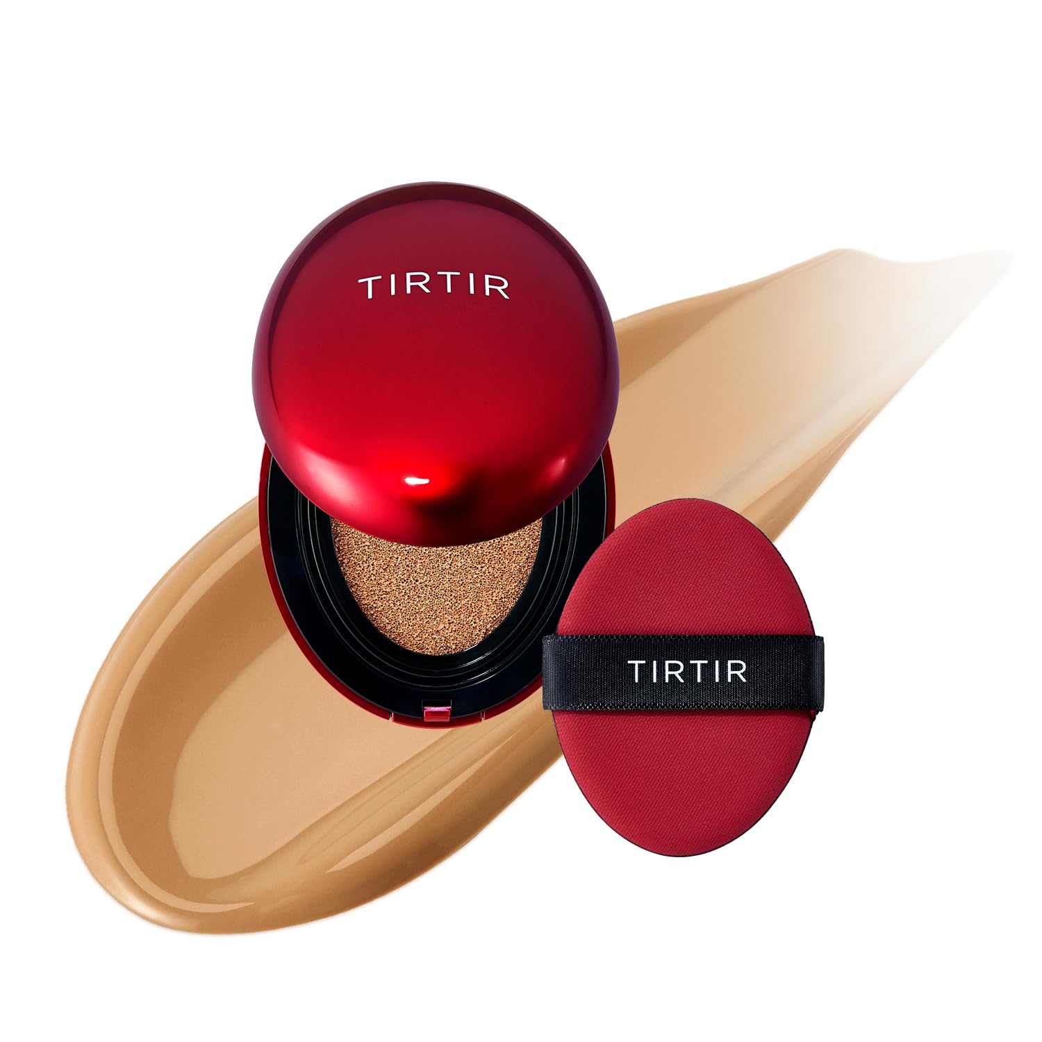 TIRTIR Mask Fit Red Cushion Foundation, Full coverage, Skin fit, Satin Glow Finish, Korean Cushion Foundation #30N RICH HONEY, 4.5g