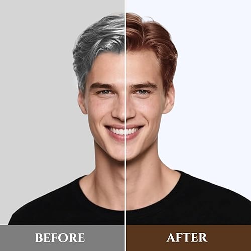 Miniatura 4 de Tinte para el cabello marrón, cobertura 100 % de canas, tinte para el cabello sin amoníaco, sin PPD, sin peróxido de hidrógeno, color natural sin