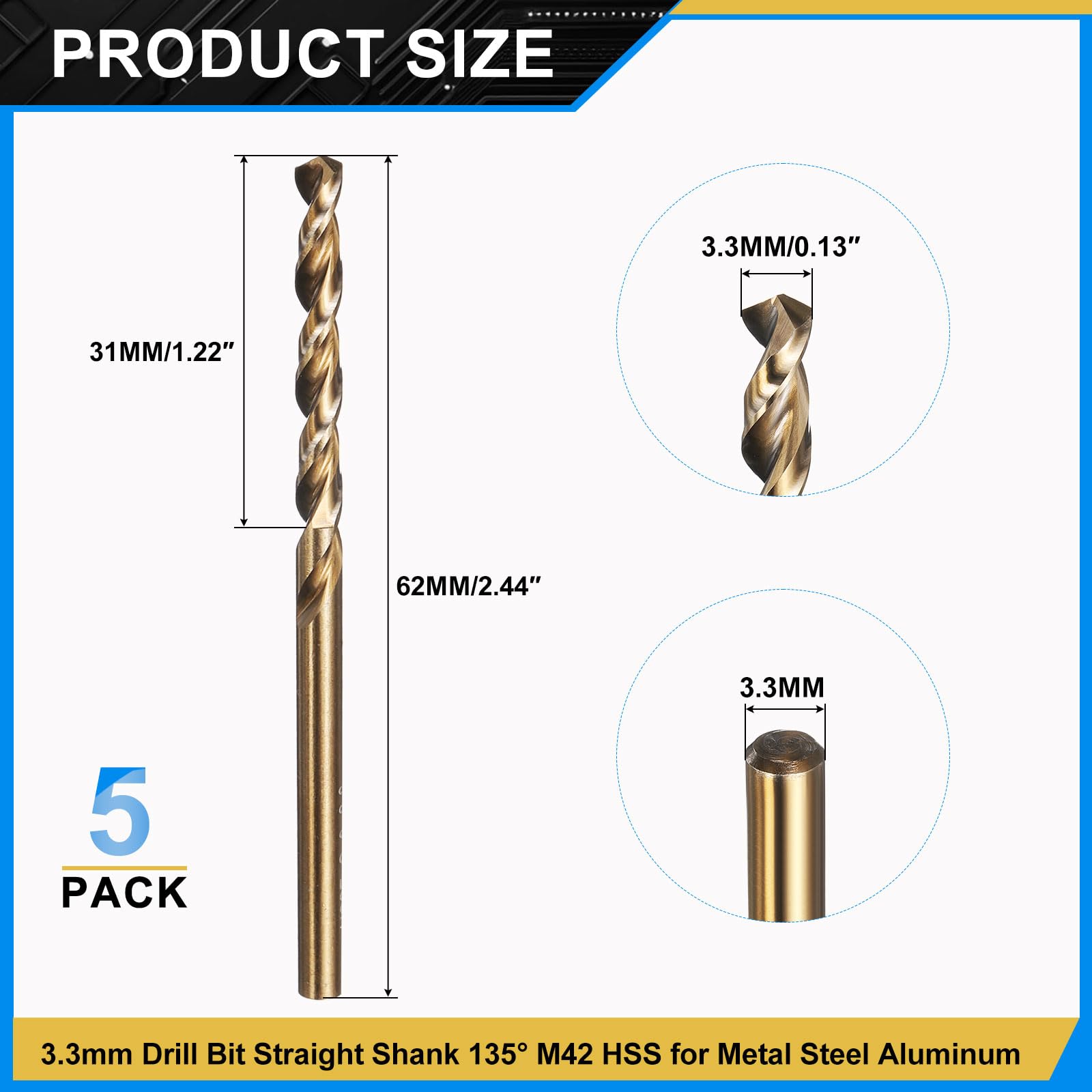 PATIKIL 3.3mm Drill Bit - Image 2