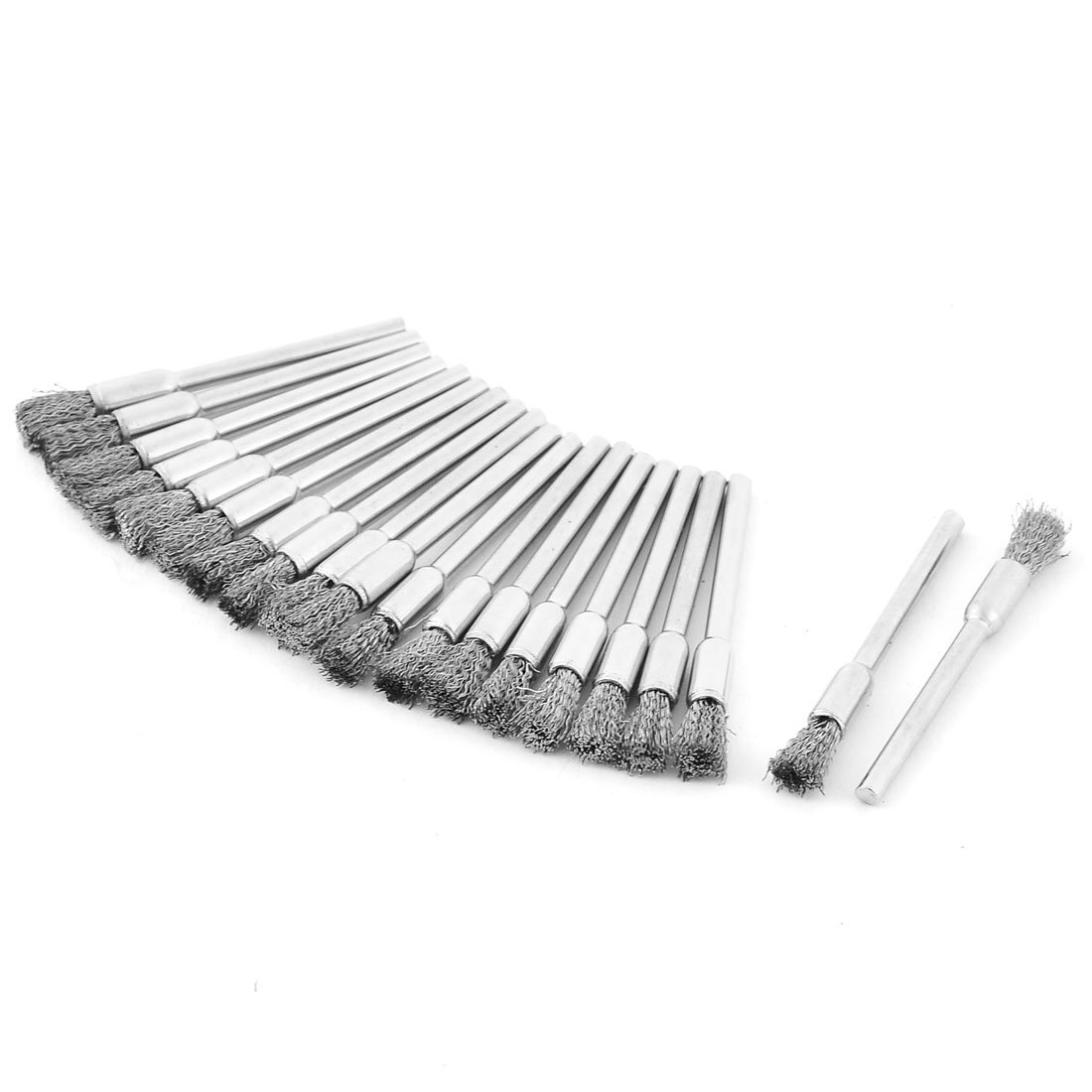 Aexit Pen Shape Abrasive Wheels & Discs 5mm Stainless Steel Wire Brush 20pcs for Flap Wheels Rotary Tool