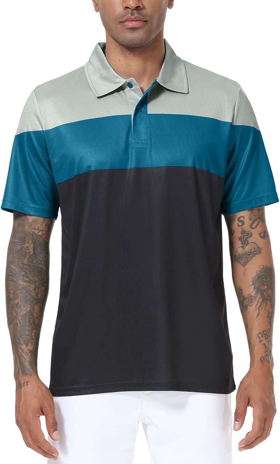 TIHEEN Mens Polo Shirts Short Sleeve Moisture Wicking Preformance Golf Shirts Big and Tall - Image 2