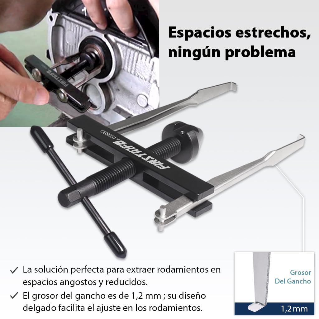 FIRSTINFO F3281C | Extractor de retenes para cigüeñal y árbol de levas con 2 Pares de Ganchos