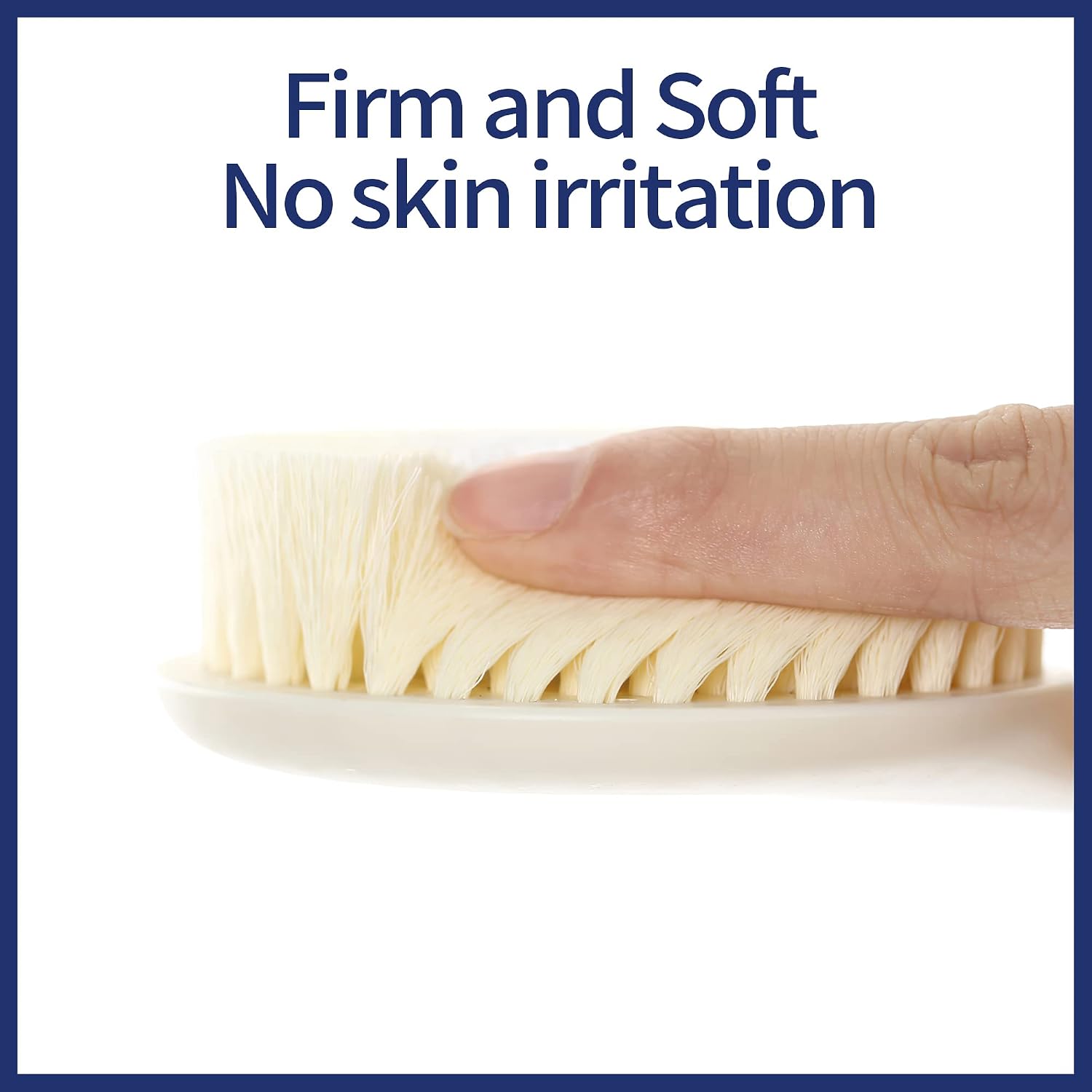 KUMBAZZ Back Brush Long Handle for Shower - Never Mold Bath Back Brush Back Scrubber for Shower,Wet or Dry Brushing,Shower Brush for Men & Women(Ivory)