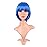 MapofBeauty 12 Inch /30 cm Fashion Lady Short Straight Synthetic Flat Bangs Bob Wig (Bright Blue)